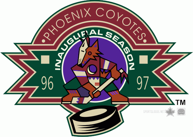 Arizona Coyotes 1996 97 Anniversary Logo iron on paper